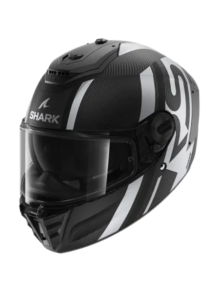 Image of Shark Spartan RS Carbon Shawn Mat Carbon Black Silver DKS Full Face Helmet M