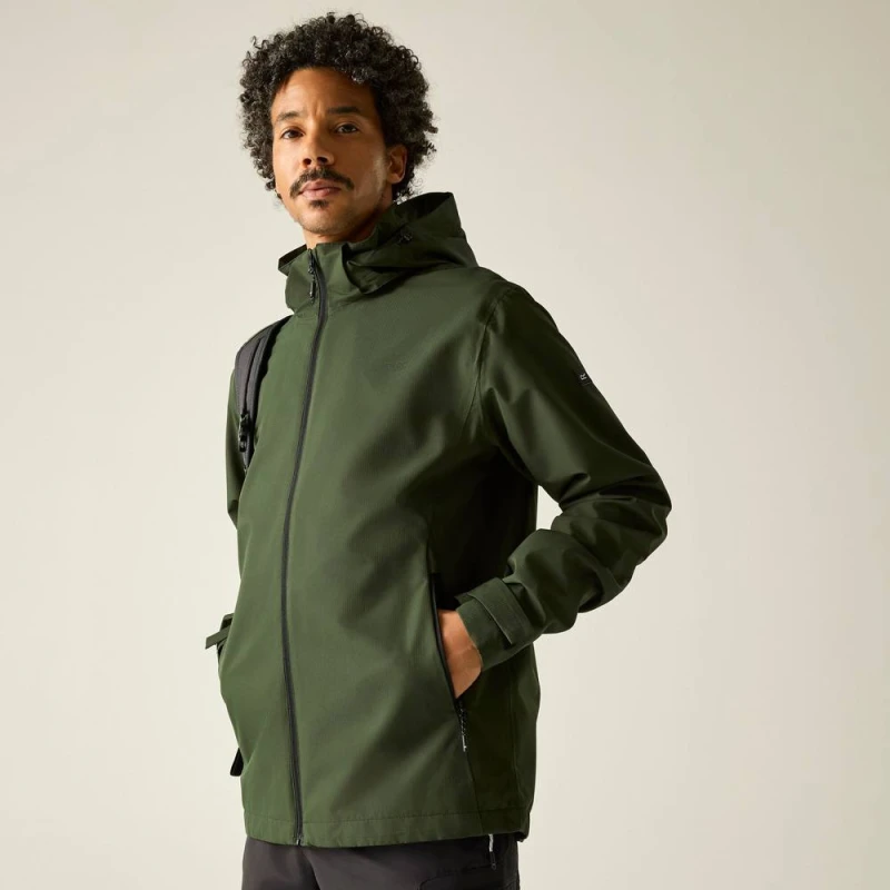 Image of Regatta Mens Oakhowe Waterproof Breathable Shell Jacket in Green Size: XL Green Male XL