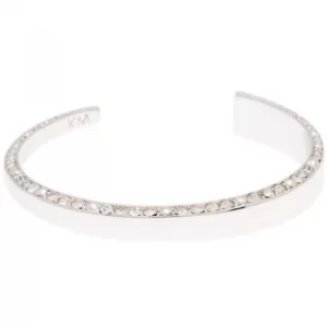 Ladies Karen Millen Silver Plated Contoured Crystal Cuff SM