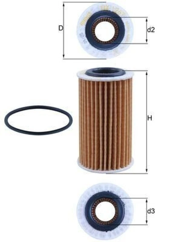Image of Oil filter MAHLE OX 1267D