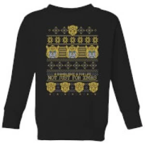 Image of Bumblebee Classic Ugly Knit Kids Christmas Sweatshirt - Black - 11-12 Years
