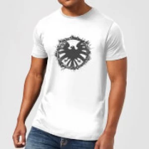 image of Marvel Avengers Agent Of SHIELD Logo Brushed Mens T-Shirt - White - L