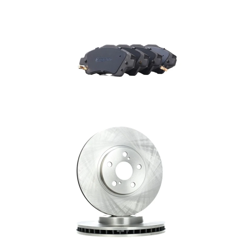 Image of RIDEX 3405B3215 Brake disc and pads set Front Axle, Brake Disc Type: Vented, with acoustic wear warning Brake Set,disc brakes (3405)