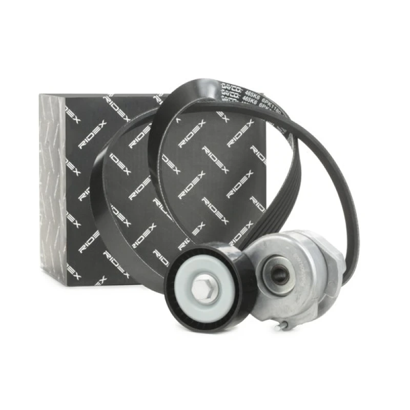 Image of RIDEX 542R0299 V-ribbed belt set Check alternator freewheel clutch & replace if necessary V-Ribbed Belt Set (542)