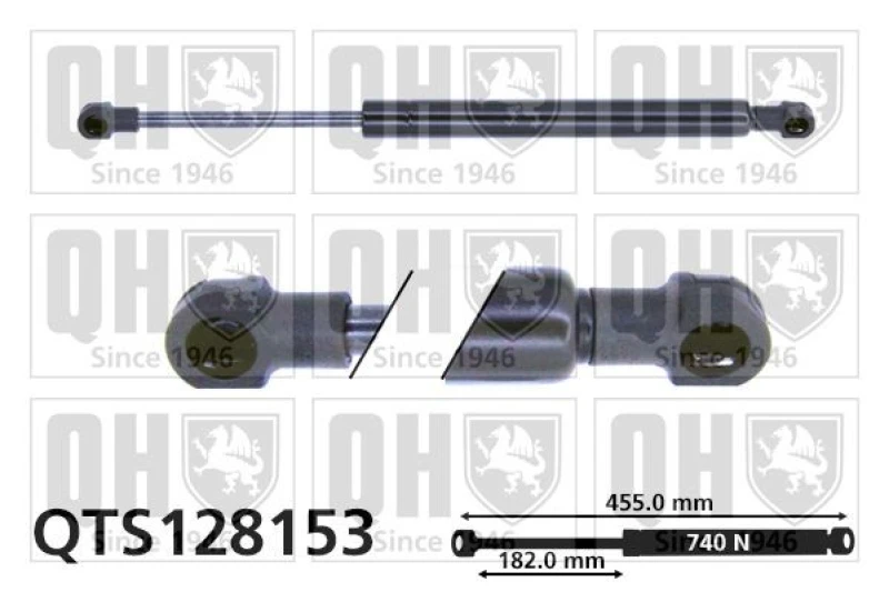 Image of QUINTON HAZELL Tailgate strut QUINTON HAZELL QTS128153
