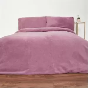 image of I Saw It First Teddy Fleece King Duvet Cover and Pillow Case Set - Purple