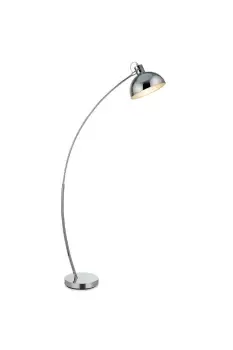 image of Arco Curved Arched Standing Floor Lamp With Bell Shade,