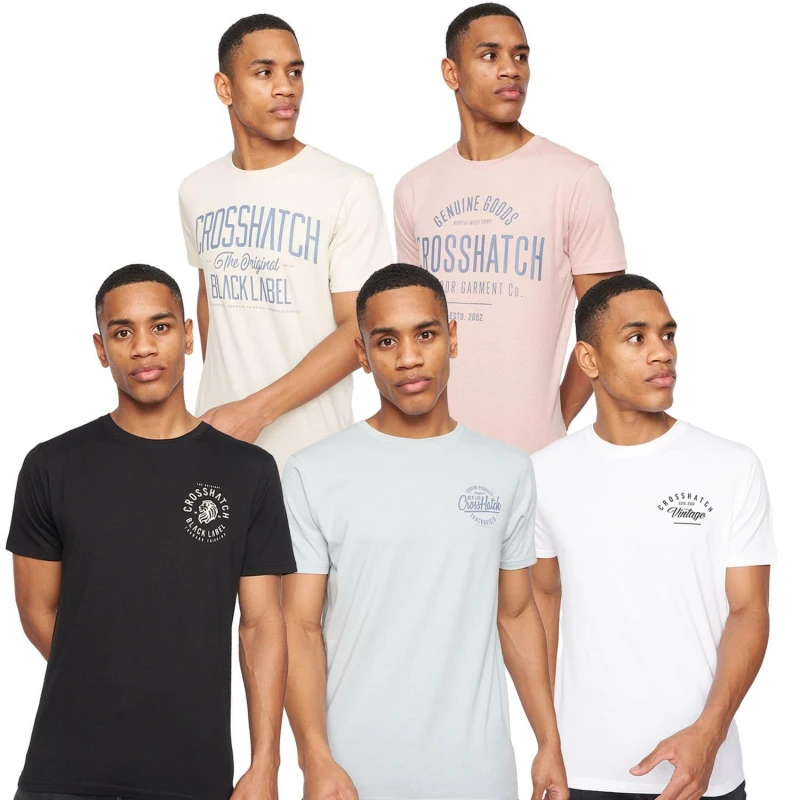 Image of Crosshatch 5 Pack of Fremal T-Shirts Multi Colour male S