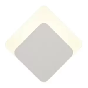 Image of Magnetic Base Wall Lamp, 12W LED 3000K 498lm, 15, 19cm Diamond Bottom Offset, Sand White, Acrylic Frosted Diffuser - Luminosa Lighting