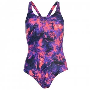 Image of Speedo Funny Fish Powerback Swimwear Ladies - Blk/Violet/Pink