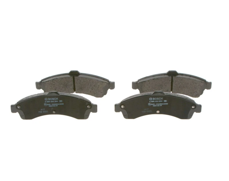 Image of Bosch 0 986 494 854 Brake pad set with acoustic wear warning, with anti-squeak plate Low-Metallic Brake Pad Set,disc brake (402)