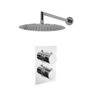 image of EcoS9 Thermostatic Dual Shower Valve with UltraThin Designer 300mm Shower Head