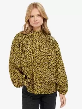 Image of Barbour Coast To Country Galia Lyocell Printed Shirt - Yellow, Print, Size 12, Women
