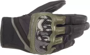 image of Alpinestars Chrome Motorcycle Gloves, black-green, Size L, black-green, Size L