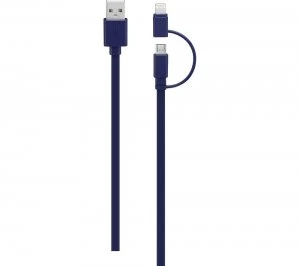 image of Iwantit USB to Micro USB Cable with Lightning Adapter 2m