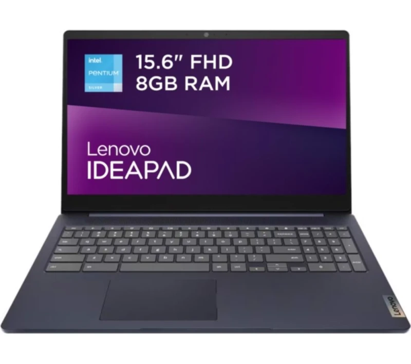 Image of Lenovo IdeaPad Slim 3 15.6" Chromebook - Intel Celeron, 128GB eMMC, Blue 198153979004