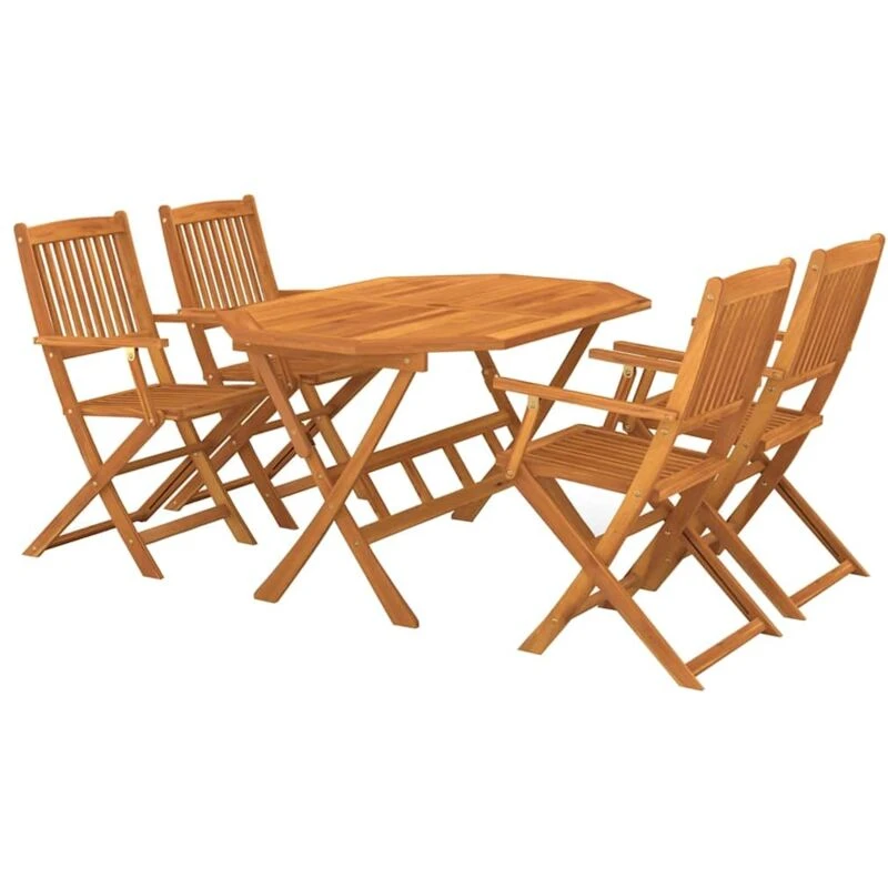 Image of VIDAXL 5 Piece Garden Dining Set Solid Acacia Wood Vidaxl 8720286701706