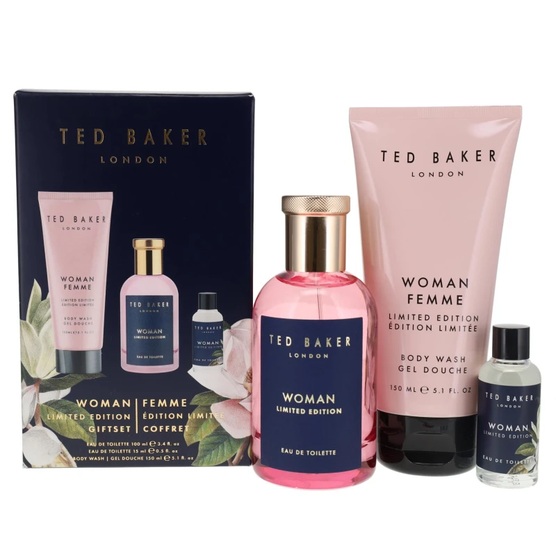 Image of Ted Baker Woman Limited Edition Gift Set 100ml Eau de Toilette + 15ml Eau de Toilette + 150ml Body Wash