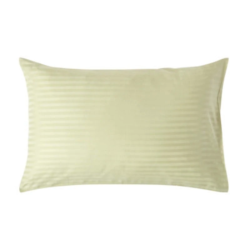 Image of Homescapes Egyptian Cotton Satin Stripe Housewife Pillowcase 330 TC Green