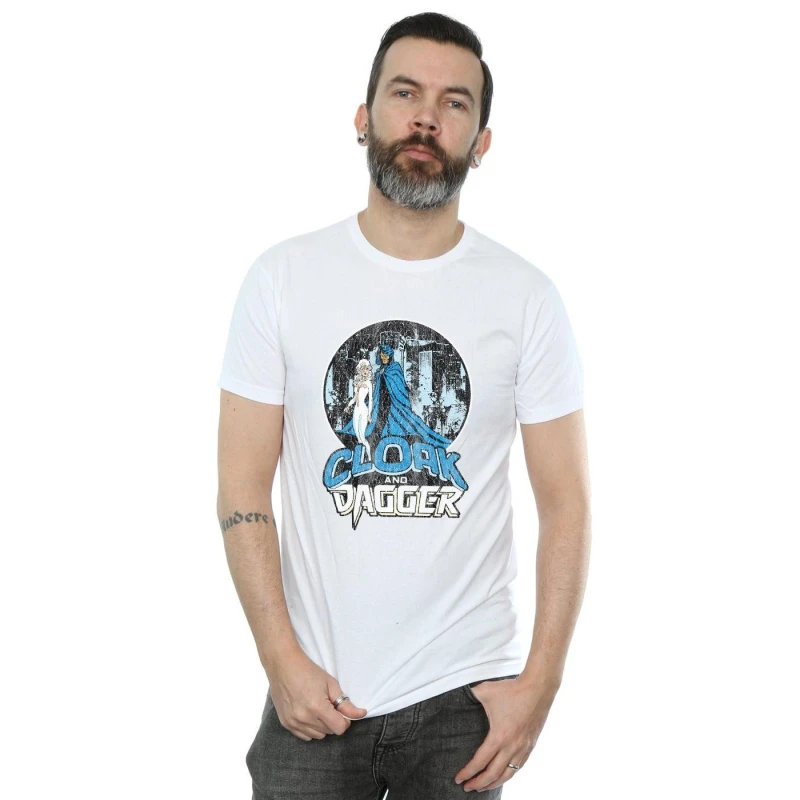 Image of Marvel Marvel Men Cloak And Dagger Retro T-Shirt in White Size: Small White S Male 5057864486292