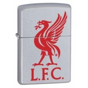 image of Zippo Liverpool FC Official Printed Crest Satin Chrome Windproof Lighter