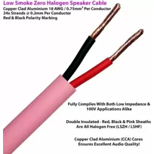 Image of Loops - 25m (82 ft) Low Smoke Speaker Cable - 18AWG 0.75mm 6A - cca lszh 100V Double Insulated