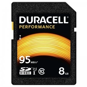 Image of Duracell 8GB Performance SD Card SDHC