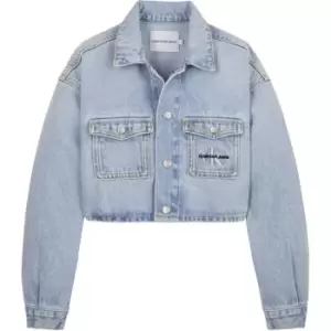 Image of Calvin Klein Jeans Oversized Crop Jkt Chalky Blue - Blue