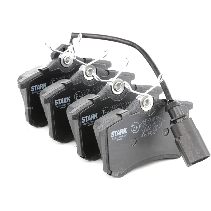 Image of STARK SKBP-0010066 Brake pad set Rear Axle, incl. wear warning contact, with anti-squeak plate Brake Pad Set,disc brake (402)