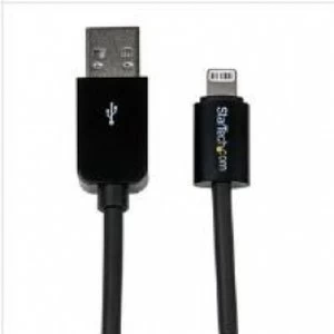 Image of StarTech 0.3m 8 Pin Short Lightning Connector to USB Cable for Apple iPhone/iPod/iPad - Black
