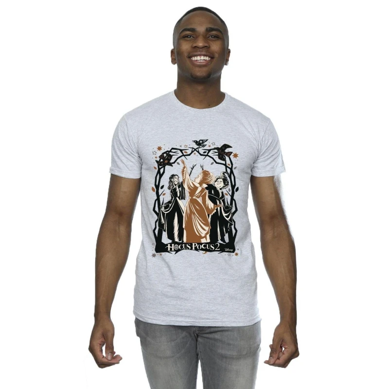 Image of Disney Men Hocus Pocus Birds T-Shirt in Grey Size: Small Grey S Male 5063283797574