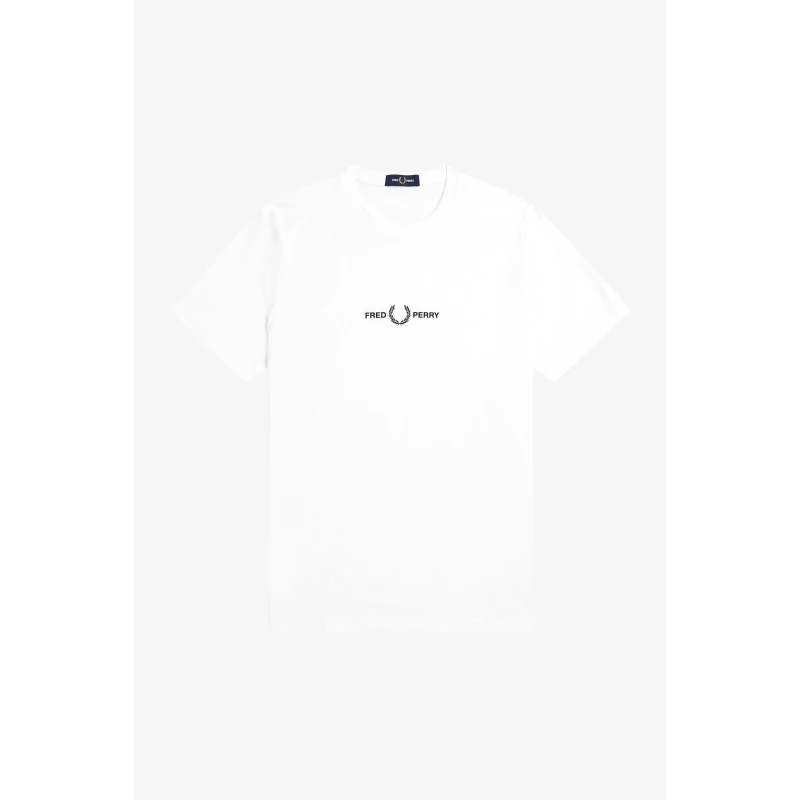Image of Fred Perry Embroidered Logo T Shirt White 100 male S