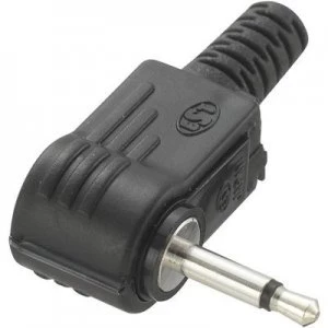 image of 2.5mm audio jack Plug right angle Number of pins 2 Mono Black Conrad Components