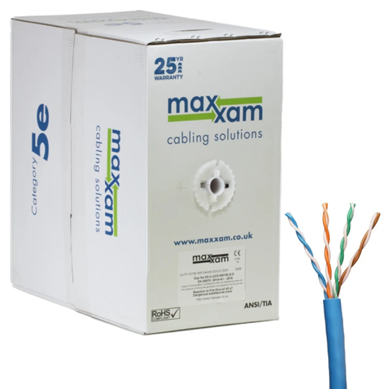 Image of Cablenet Cat5e Blue U/UTP LSOH 24AWG Solid CPR Dca Cable 305m Reelex B