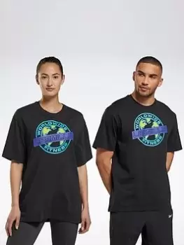 Image of Reebok Les Mills Oversized Graphic T-Shirt - Black Size XL Men