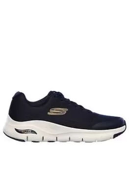 Image of Skechers Arch Fit Engineered Mesh Lace-up Trainer, Navy, Size 11, Men