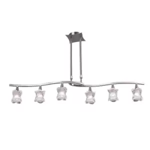 image of Rosa Del Desierto Telescopic Linear Pendant Line 6 Light G9, Satin Nickel