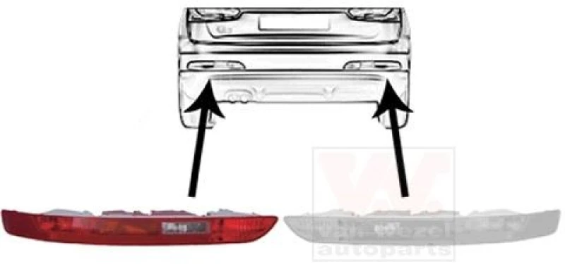 Image of VAN WEZEL 0370929 Rear light with bulb holder, Bumper Combination Rearlight (391)