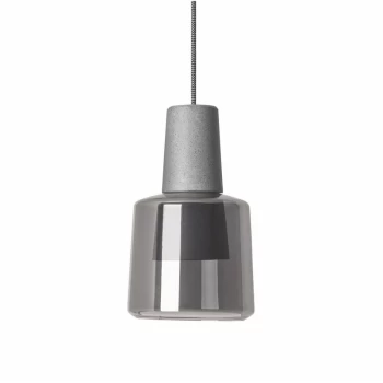 image of 05-leds C4 - Khoi pendant lamp, aluminum and glass, cement gray