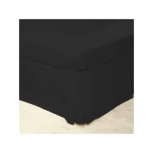 image of Belledorm Easycare Polycotton Percale 200 Thread Count Box Pleat Platform Valance, Black, King