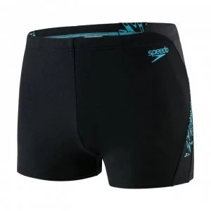 image of Speedo Boom Aqua Swimming Trunks Mens - Black/Aqua