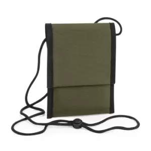 image of Bagbase Recycled Neck Pouch (One Size) (Military Green)