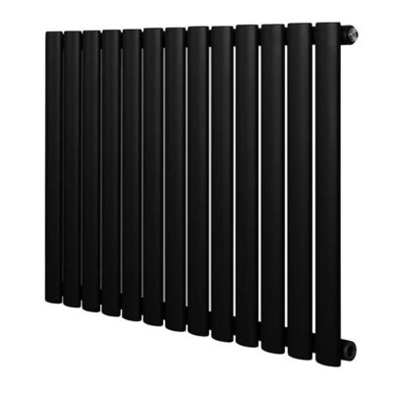 Image of Monstershop Oval Single Column Radiator - 600 x 780mm - Black Unisex