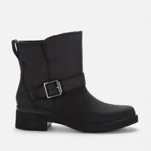 Image of Timberland Womens Graceyn Waterproof Leather Biker Boots - Black - UK 3