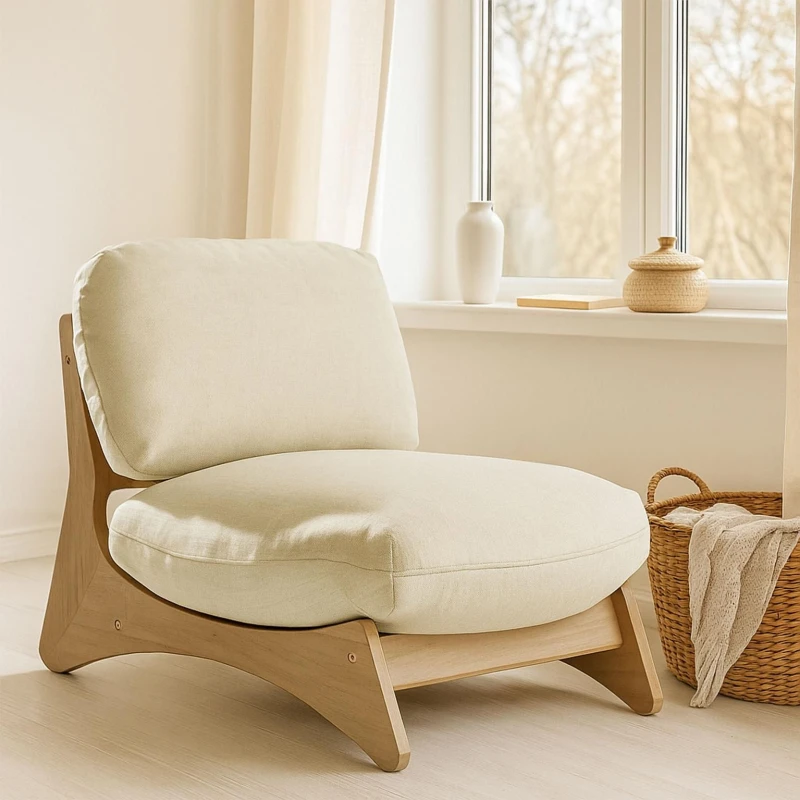 Image of FurnitureboxUK FurnitureboxUK Iko Solid Wood & Cream Indoor / Outdoor Accent Chair in Brown Brown One Size Unisex 5056784315743
