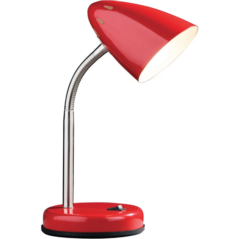 Image of Premier Housewares Maison by Premier Gloss Desk Lamp with EU Plug Red