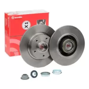 Image of BREMBO Brake disc PRIME LINE - With Bearing Kit 08.B391.27 Brake rotor,Brake discs RENAULT,MEGANE III Grandtour (KZ0/1),Scenic III (JZ0/1_)