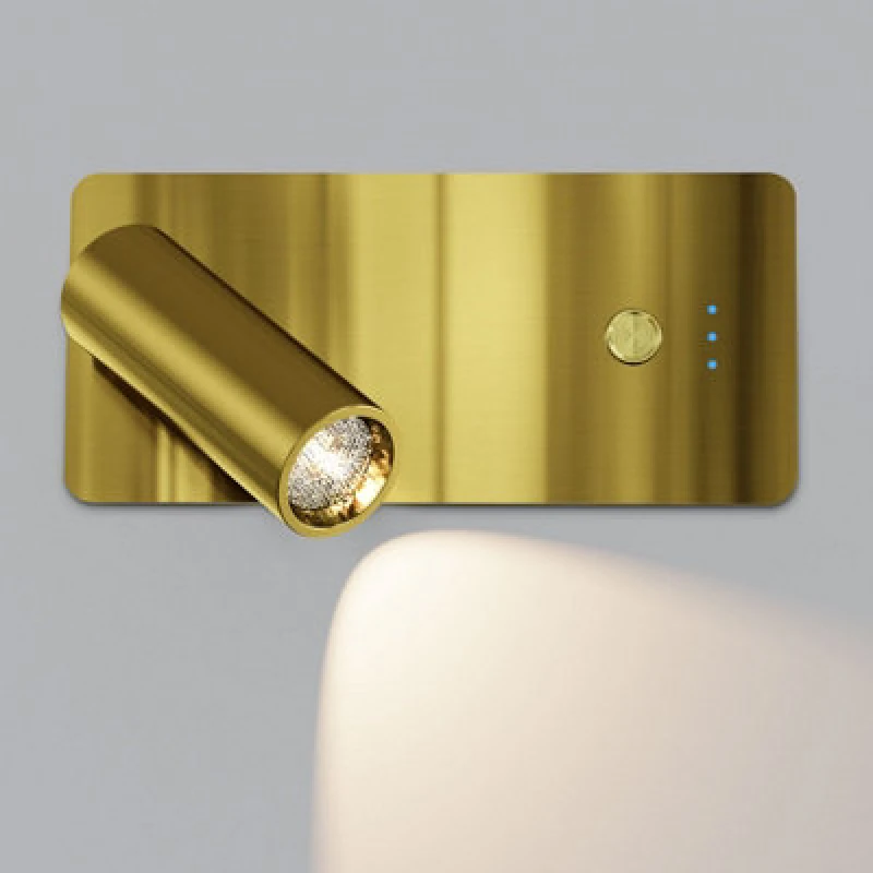 Image of Harper Living Wall Spotlights Brass, Antique Gold Magnetic LED Rechargeable Wall Display Lights With Switch