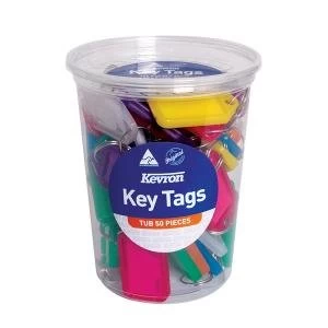 Image of Kevron Standard Key Tags Assorted Pack of 50 ID5TUB50ASST