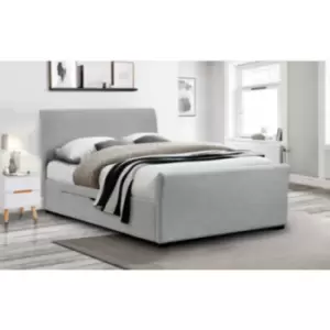 image of Julian Bowen Capri Fabric Bed with 2 Drawers in Light Grey - Super King